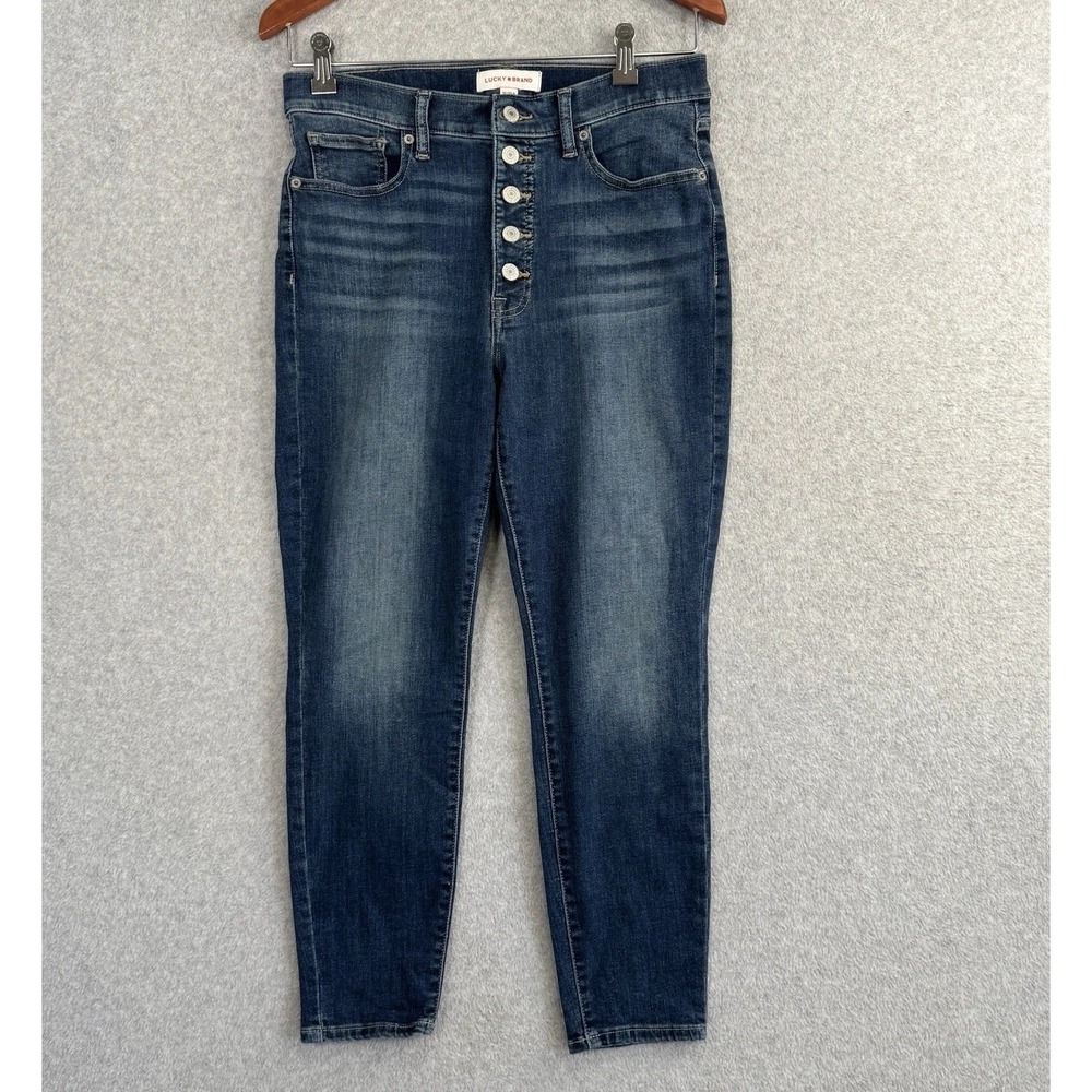 Lucky Brand Bridgette High Rise‎ Skinny Jeans Womens 10/30 Blue Button Fly